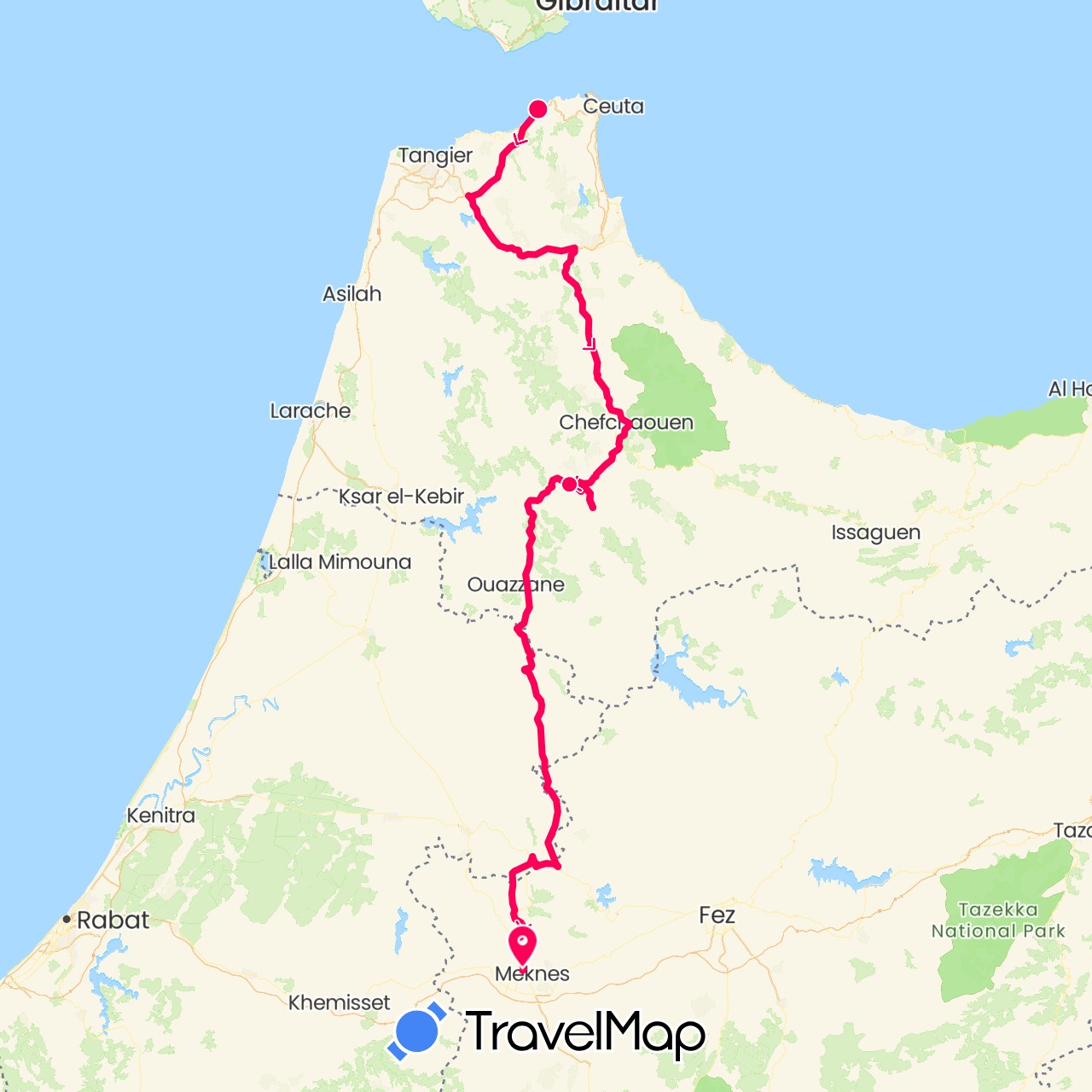TravelMap itinerary: 205 africa raid in Morocco (Africa)
