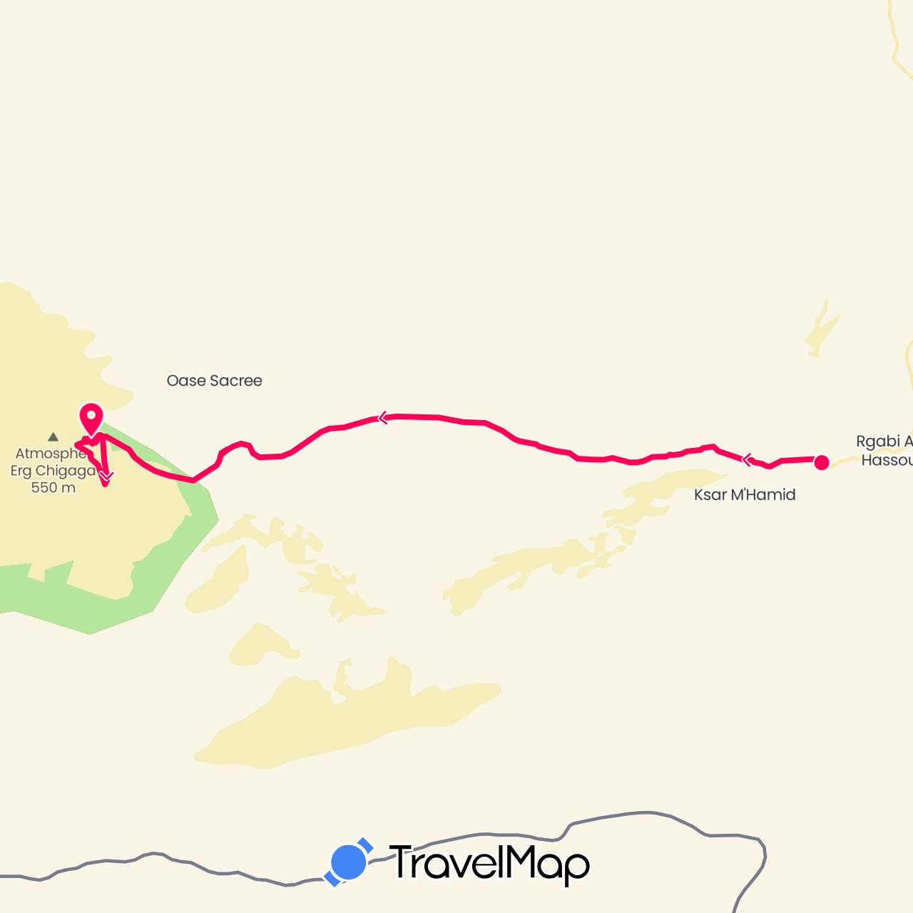 TravelMap itinerary: driving, 205 africa raid in Morocco (Africa)