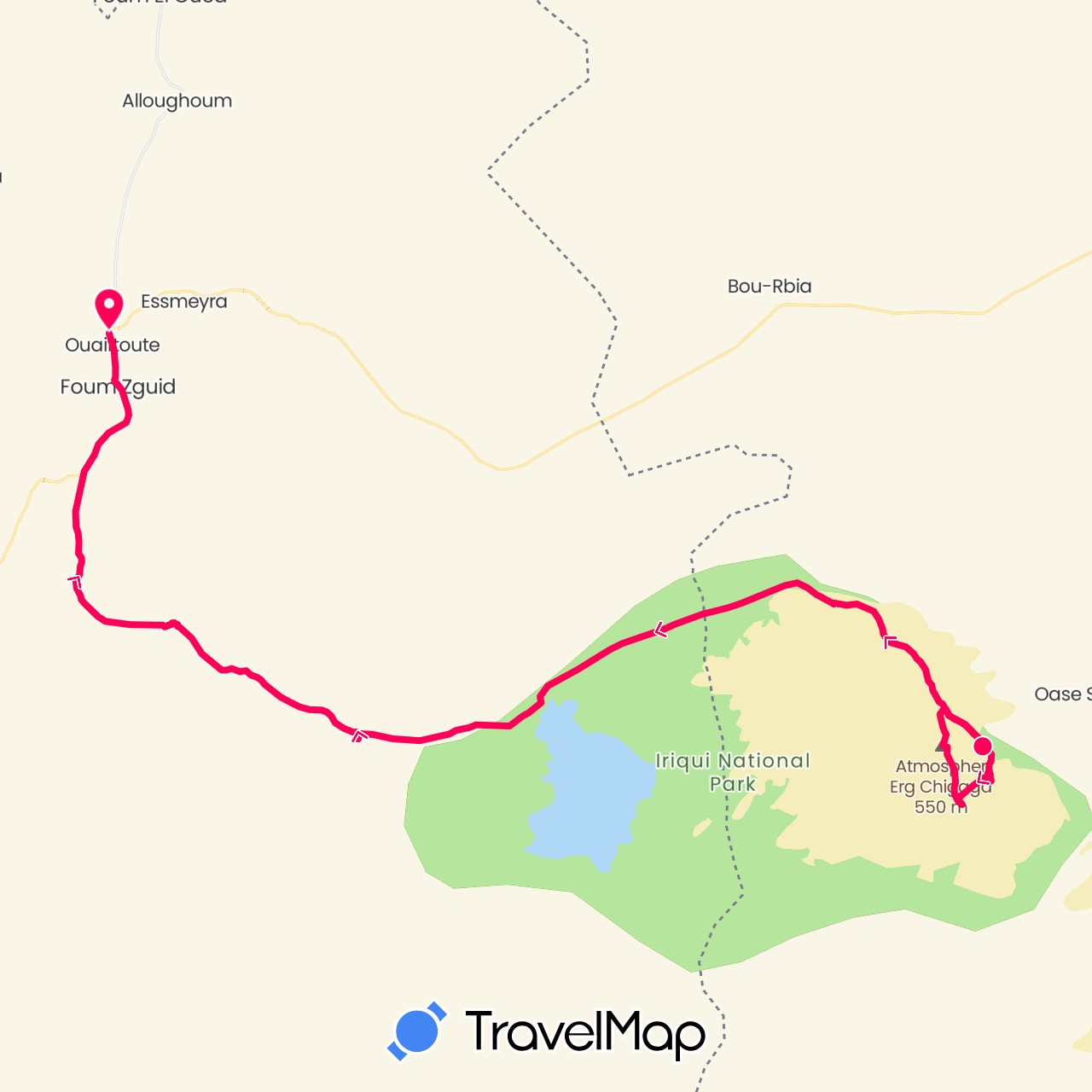 TravelMap itinerary: driving, 205 africa raid in Morocco (Africa)
